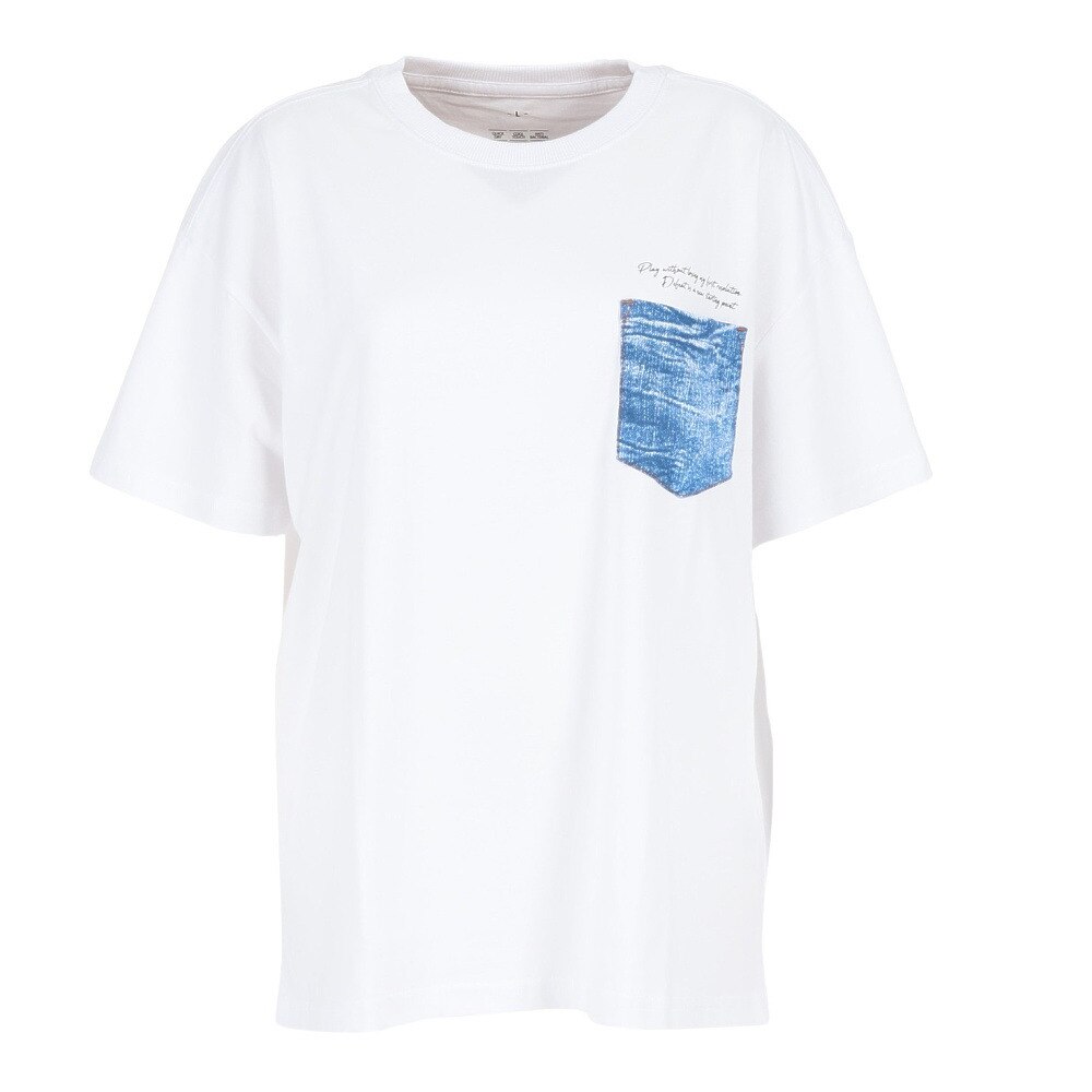  デニムポケット プリントTシャツ 872PA1CD6352WHT 半袖