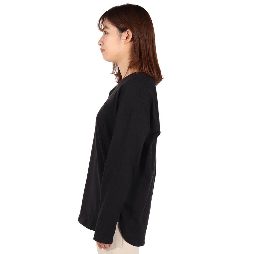 エルケクス（ELKEX）（レディース）ビッグクルーロングTシャツ EKL1FA3083 BLK