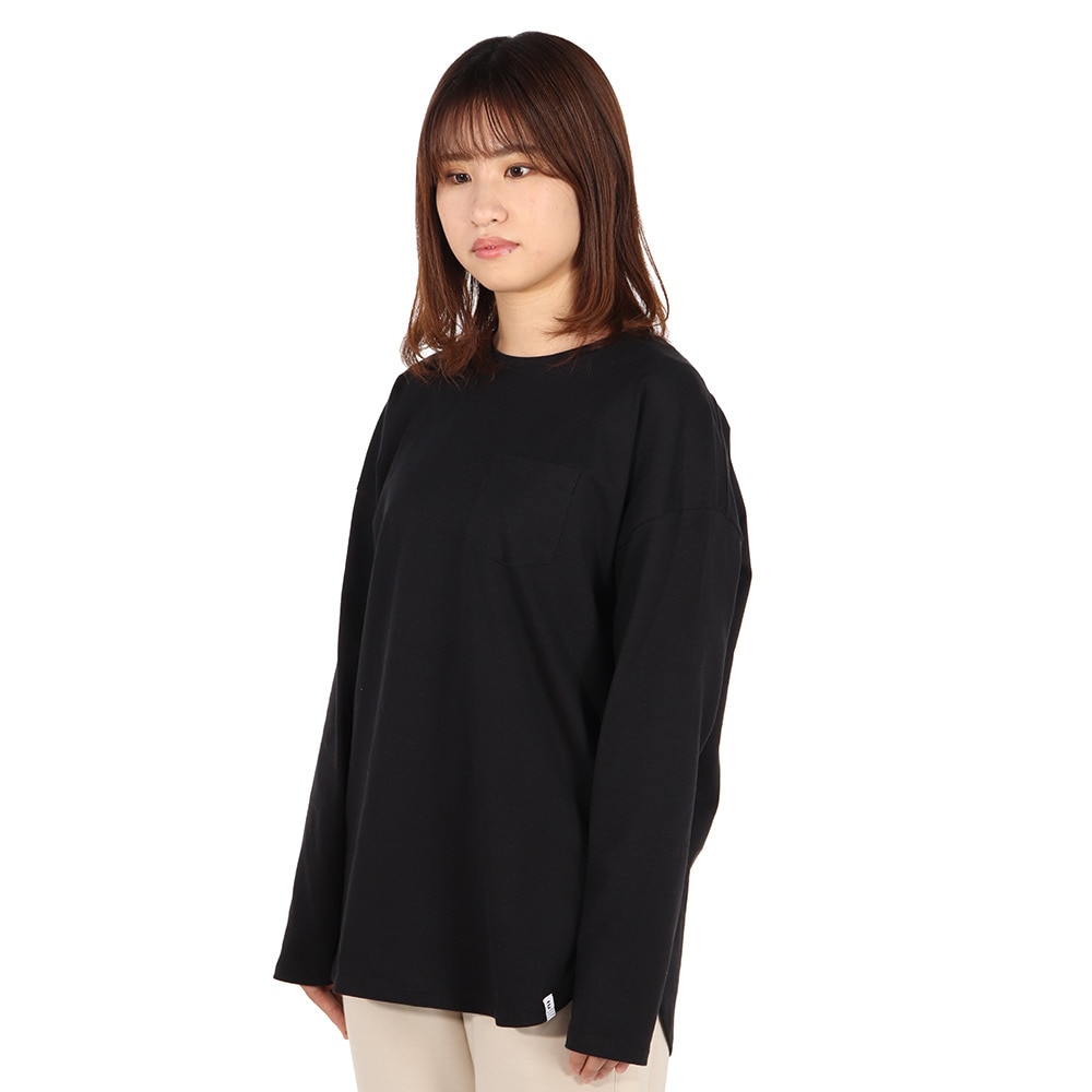 エルケクス（ELKEX）（レディース）ビッグクルーロングTシャツ EKL1FA3083 BLK