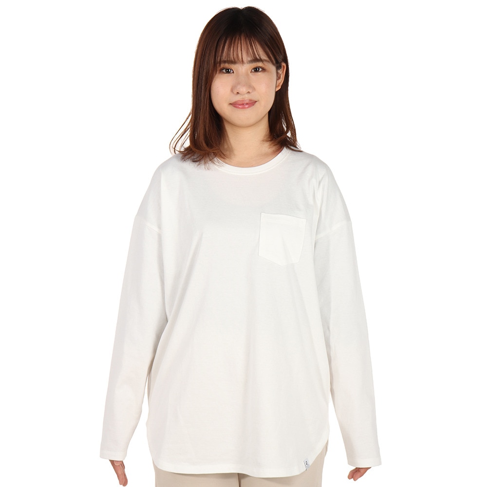 エルケクス（ELKEX）（レディース）ビッグクルーロングTシャツ EKL1FA3083 OWHT