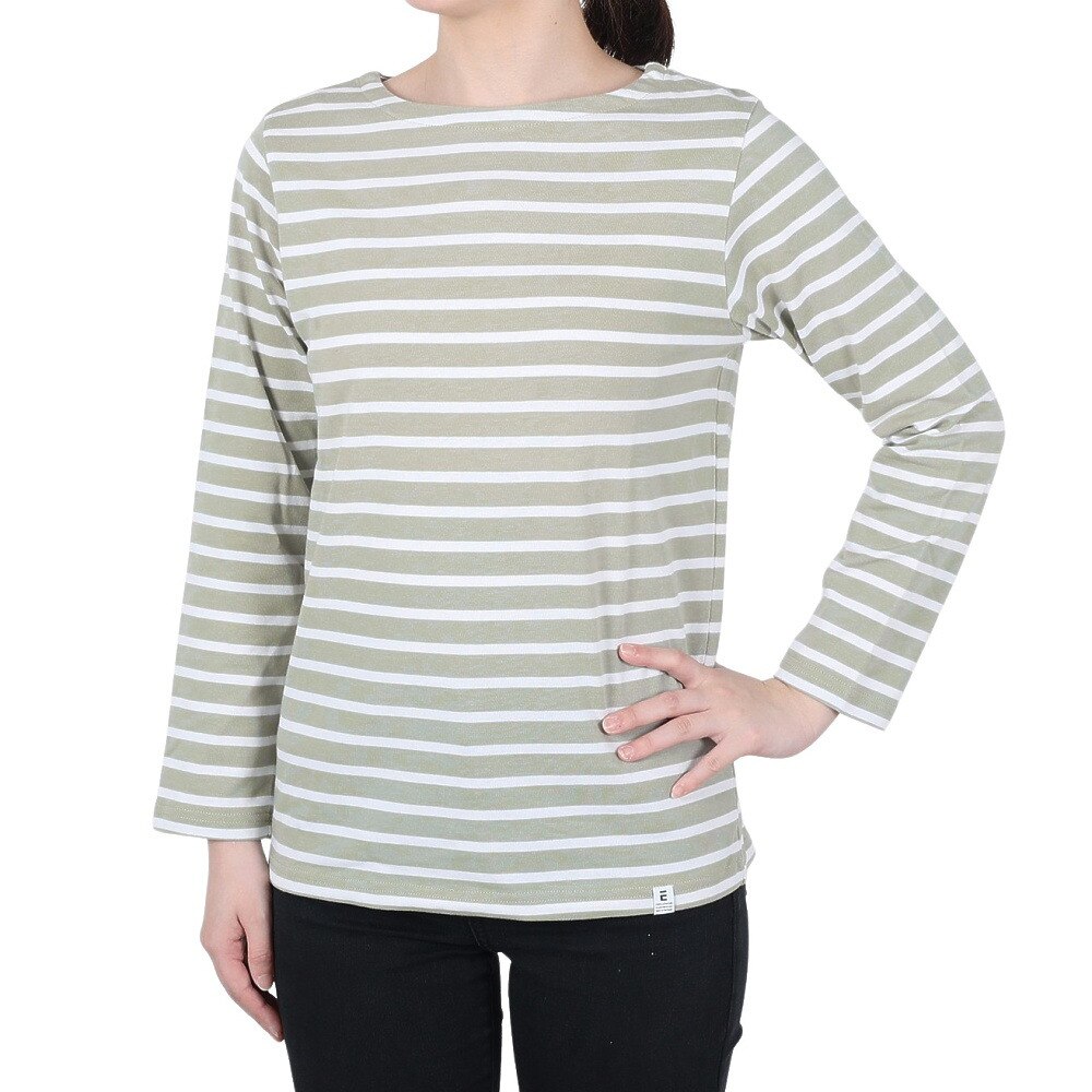 エルケクス（ELKEX）（レディース）STAIN-RESISTANT BOARD NECK 長袖Tシャツ EKL2SP4192 GRN