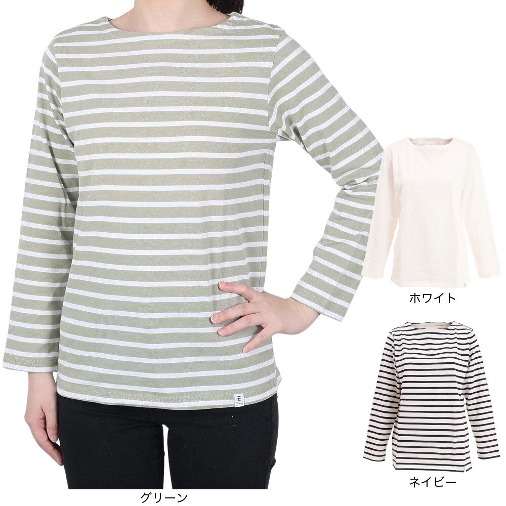 エルケクス（ELKEX）（レディース）ボートネック 長袖Tシャツ SR EKL2SP4192 NVY