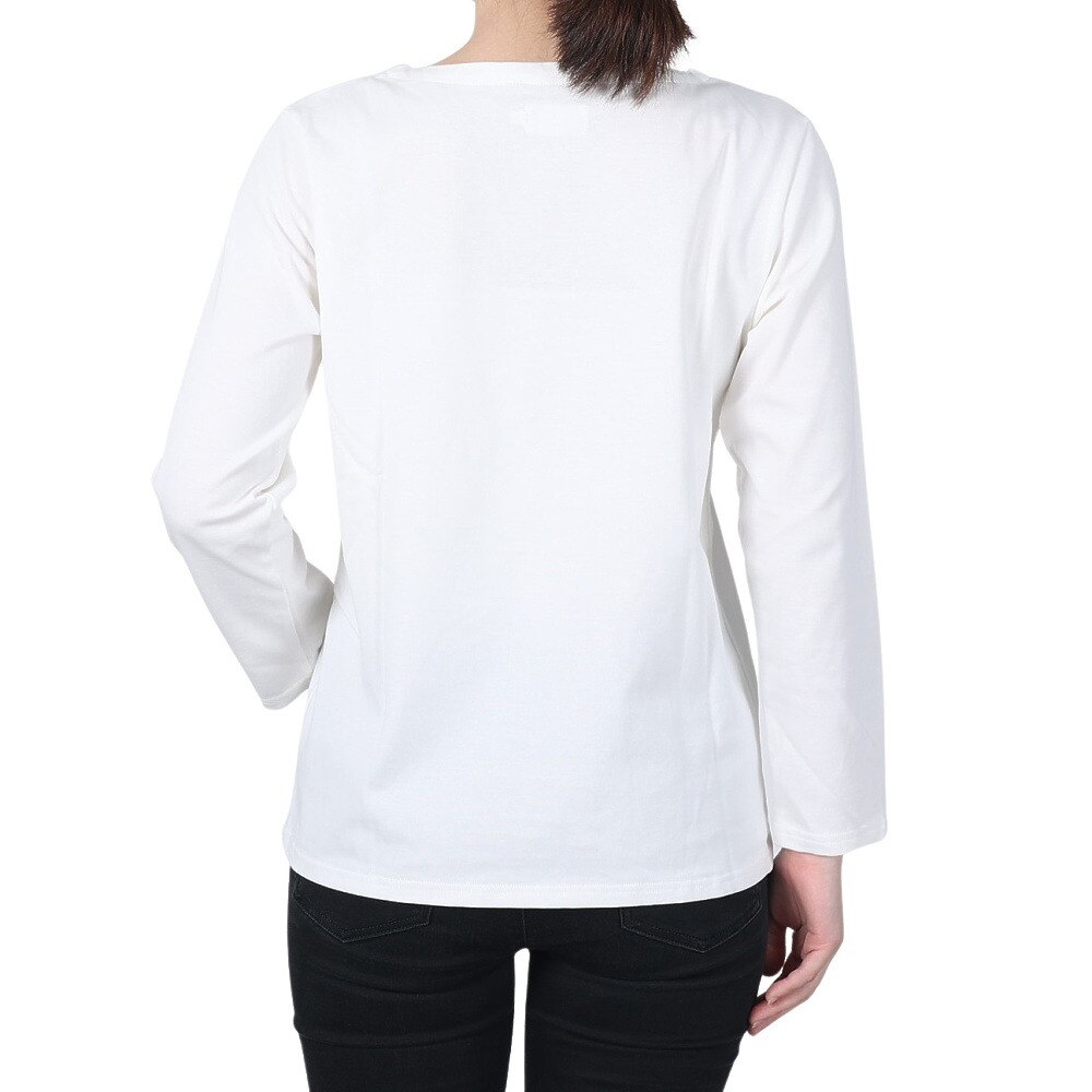 エルケクス（ELKEX）（レディース）STAIN-RESISTANT BOARD NECK 長袖Tシャツ EKL2SP4192 WHT