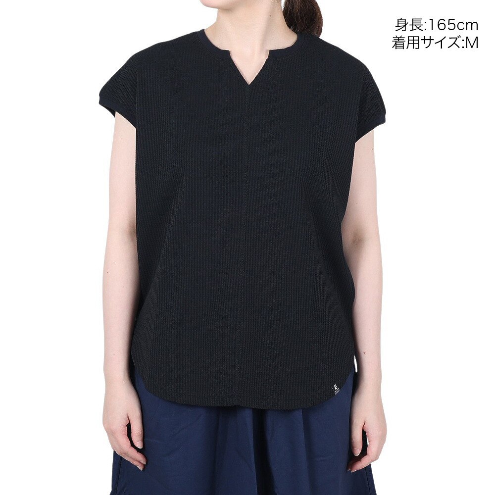 エルケクス（ELKEX）（レディース）ドライ ワッフル スリーブレスTシャツ EKL2SP4189 BLK