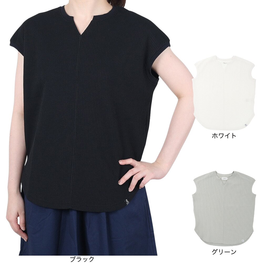 エルケクス（ELKEX）（レディース）ドライ ワッフル スリーブレスTシャツ EKL2SP4189 WHT
