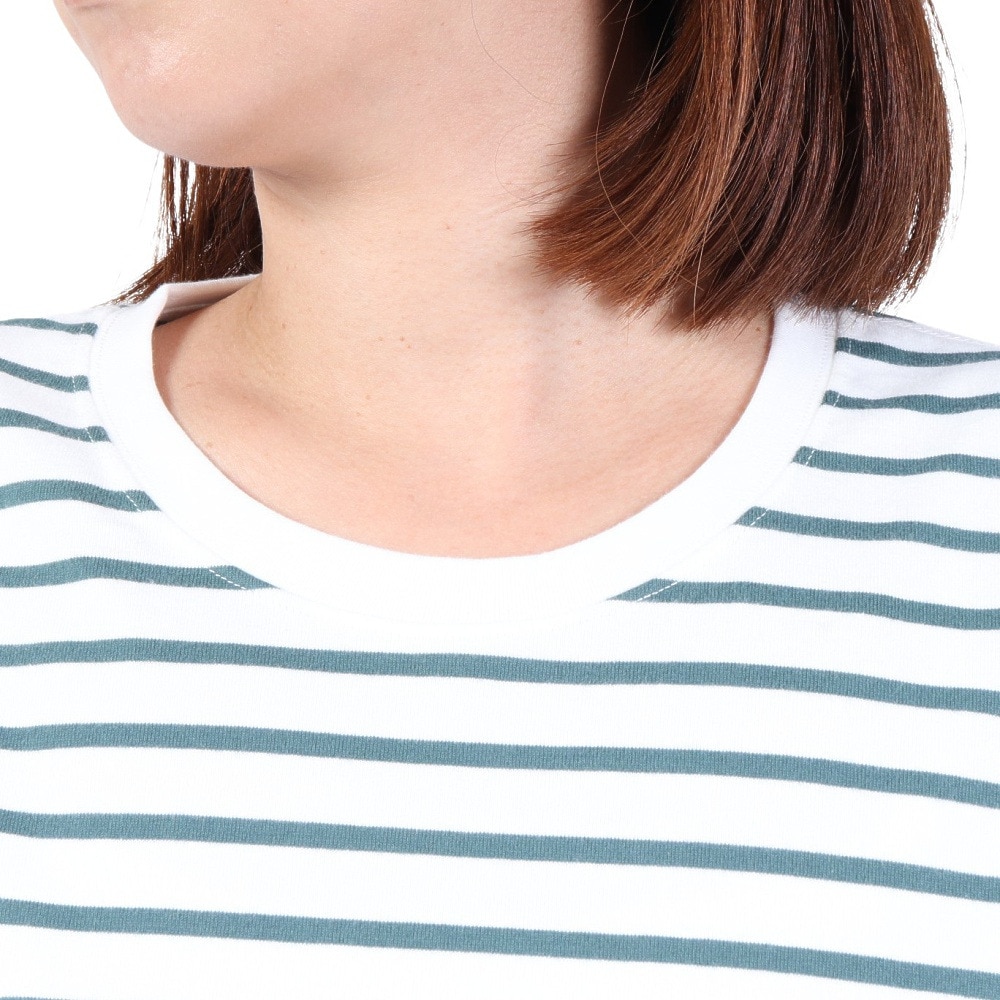 エルケクス（ELKEX）（レディース）長袖クルーネック ストライプTシャツ EKL3FA0012 GRN