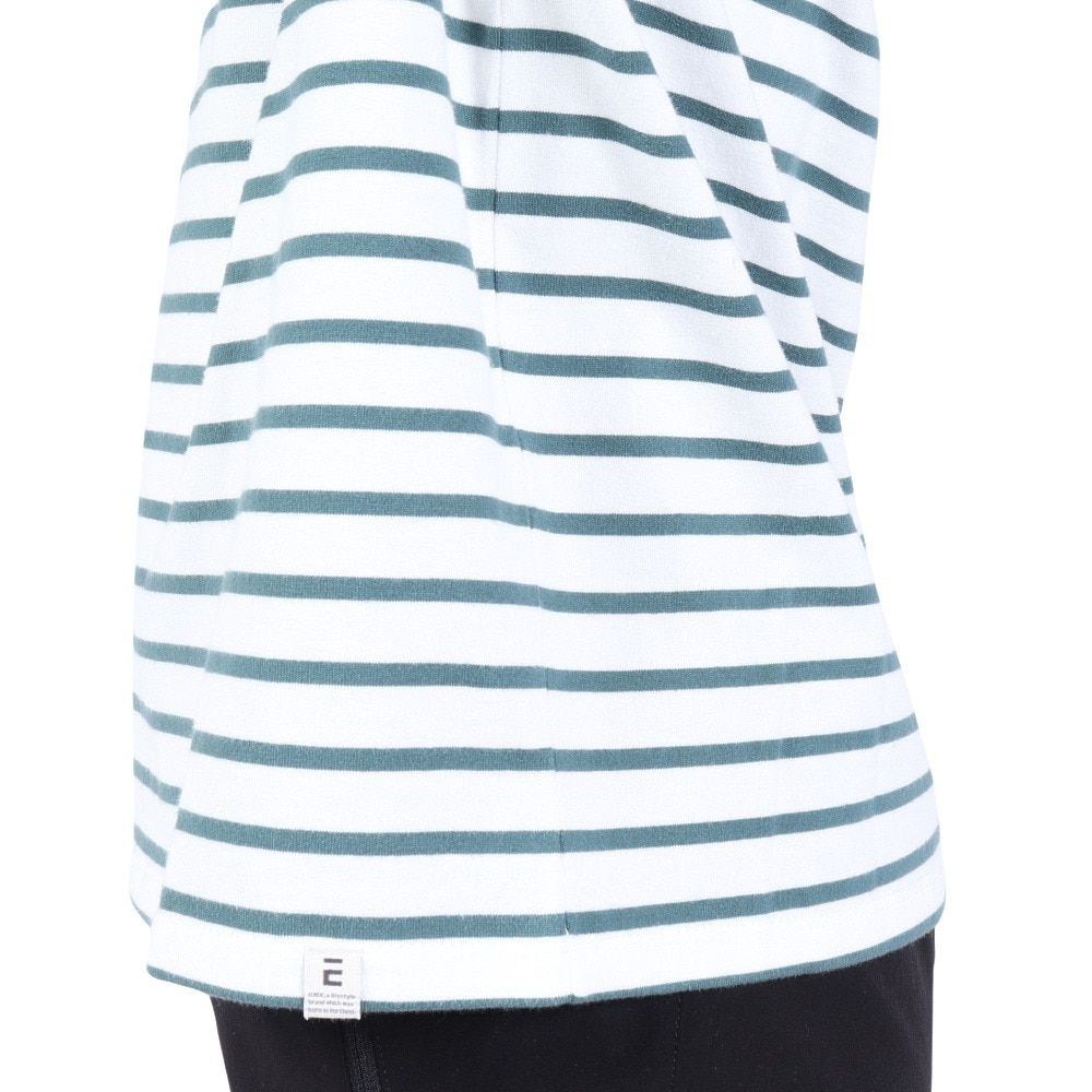 エルケクス（ELKEX）（レディース）長袖クルーネック ストライプTシャツ EKL3FA0012 GRN