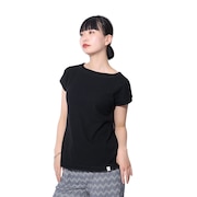 エルケクス（ELKEX）（レディース）F/S WAFFLE BOAT NECK 半袖Tシャツ EKL4S10017 BLK