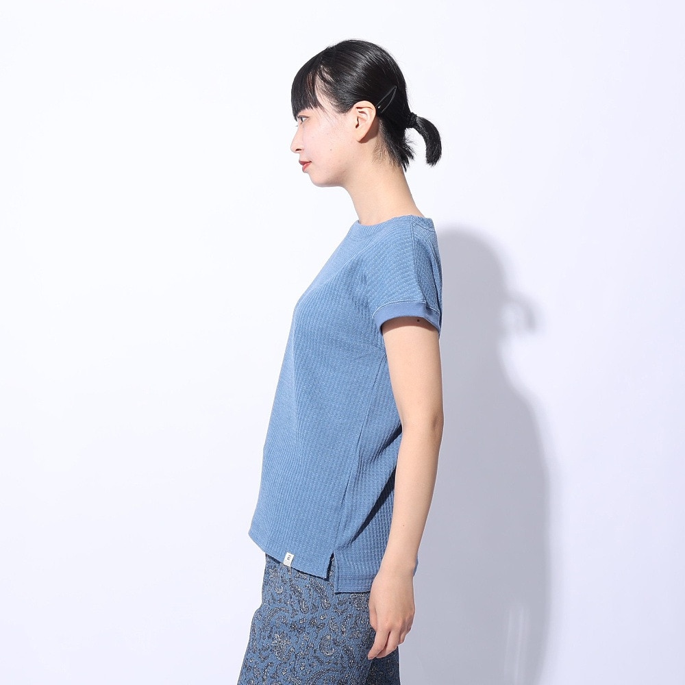 エルケクス（ELKEX）（レディース）F/S WAFFLE BOAT NECK 半袖Tシャツ EKL4S10017 BLU