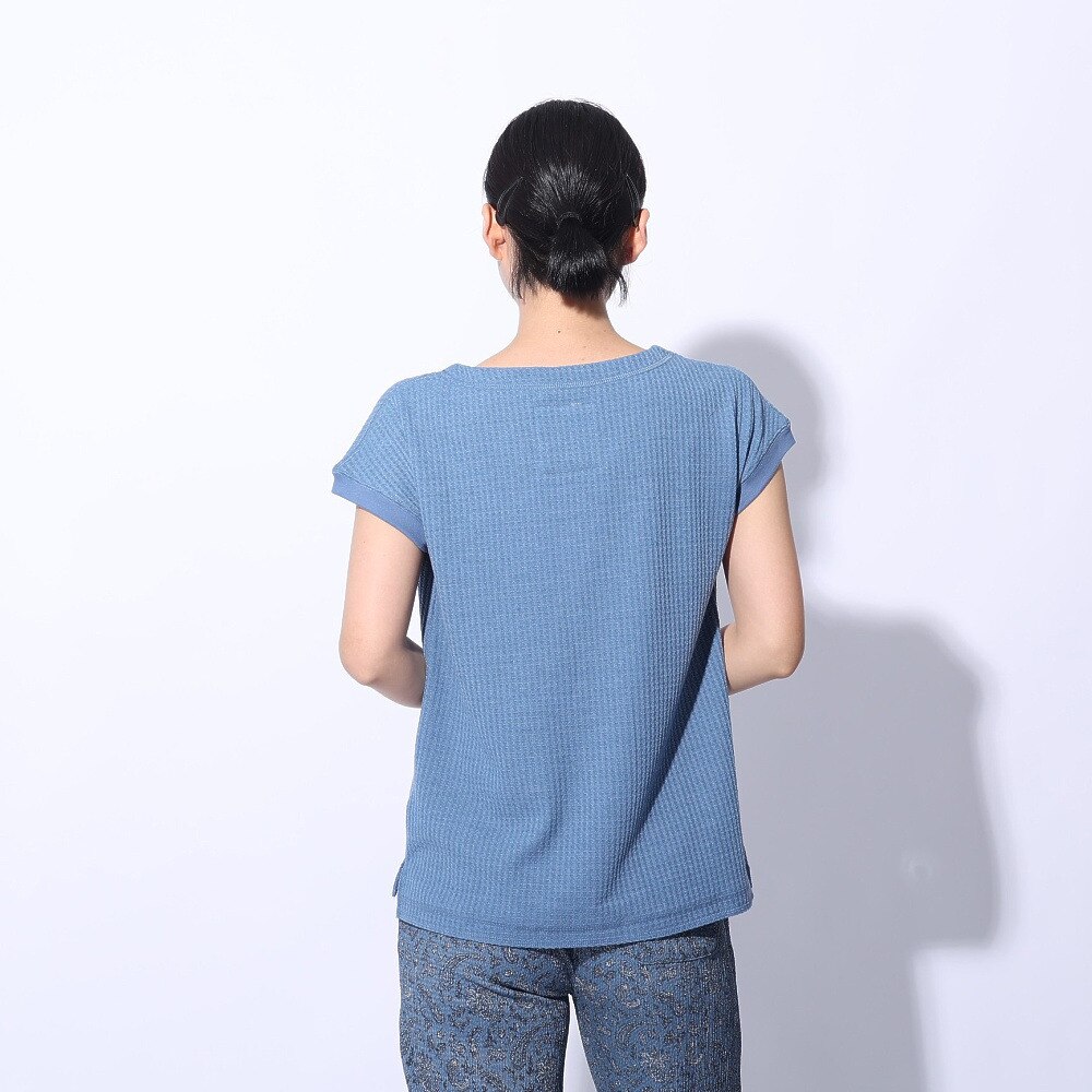 エルケクス（ELKEX）（レディース）F/S WAFFLE BOAT NECK 半袖Tシャツ EKL4S10017 BLU