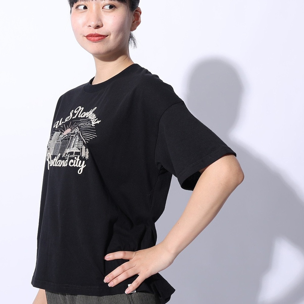 エルケクス（ELKEX）（レディース）EMBROIDEY 半袖Tシャツ EKL4S10018 BLK