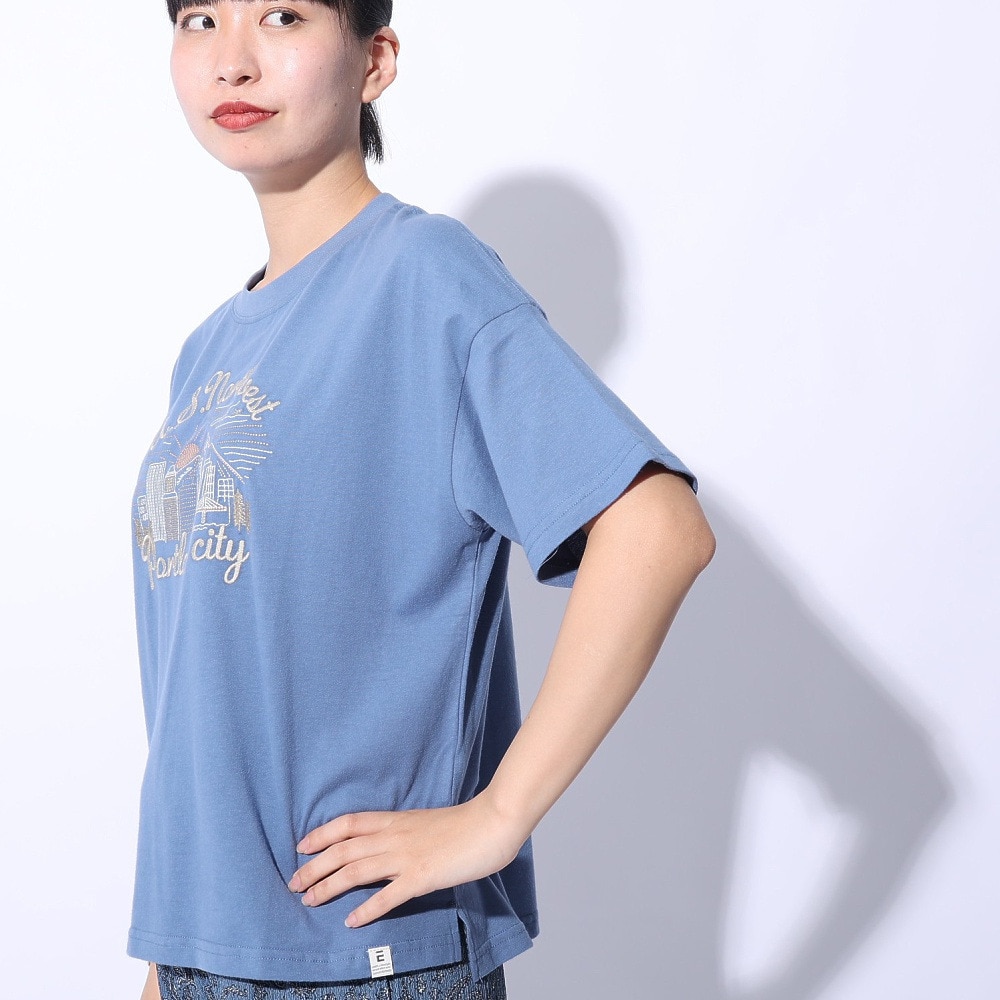 エルケクス（ELKEX）（レディース）F/S WAFFLE BOAT NECK 半袖Tシャツ EKL4S10018 BLU