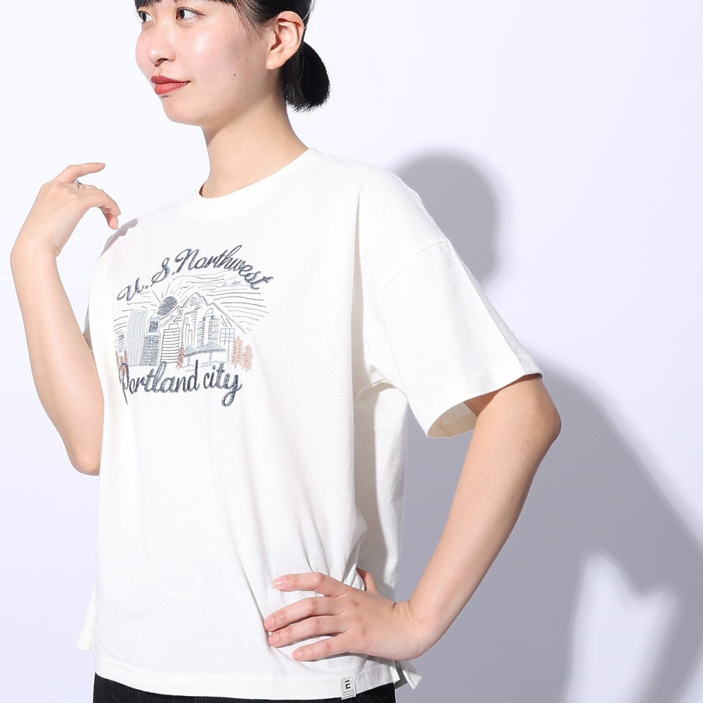 エルケクス（ELKEX）（レディース）F/S WAFFLE BOAT NECK 半袖Tシャツ EKL4S10018 OWHT