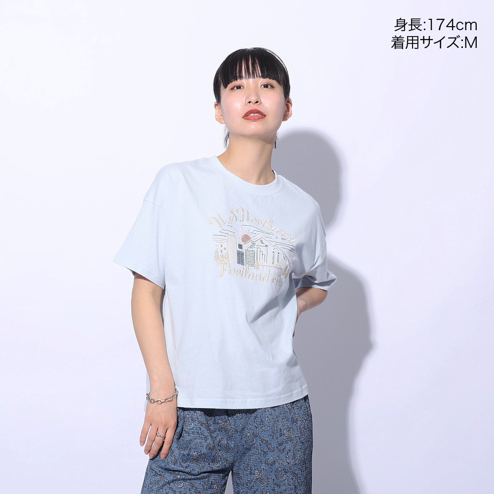 エルケクス（ELKEX）（レディース）F/S WAFFLE BOAT NECK 半袖Tシャツ EKL4S10018 SAX