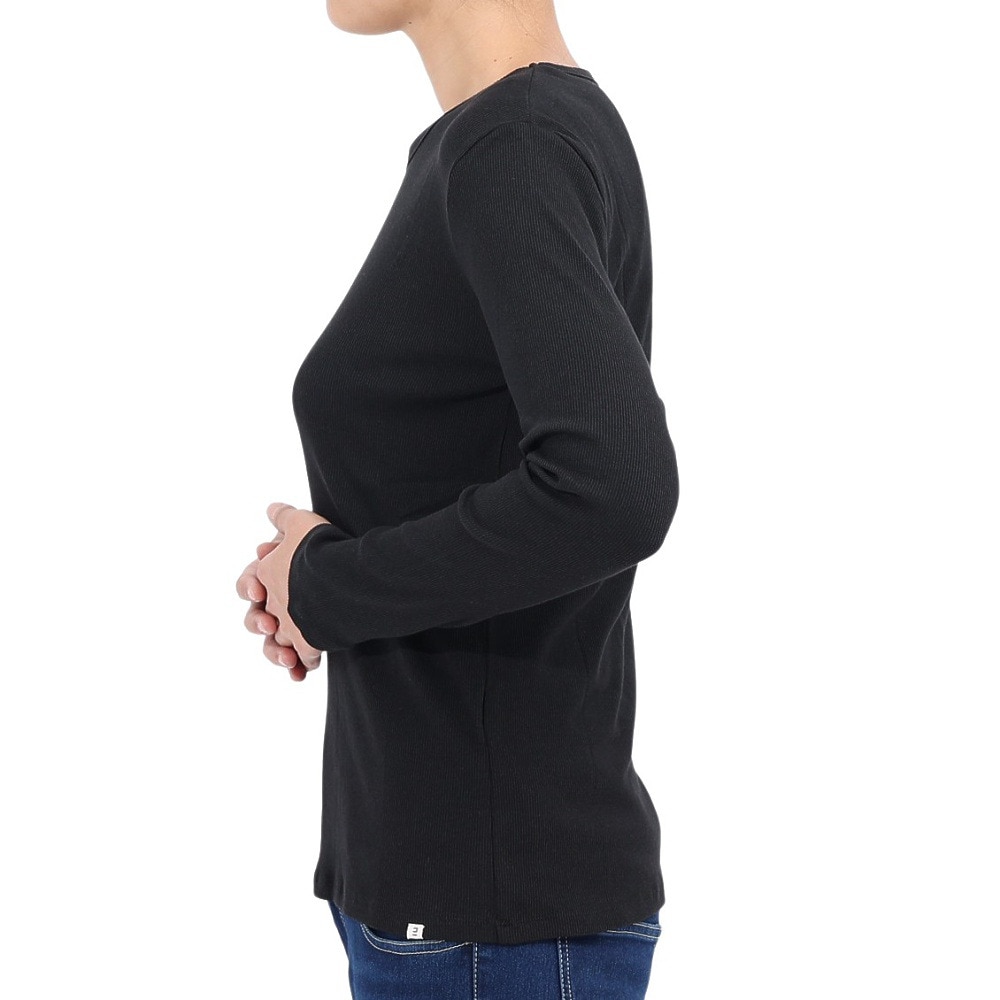 エルケクス（ELKEX）（レディース）長袖 クルーネックシャツ EKL4FA0019 BLK