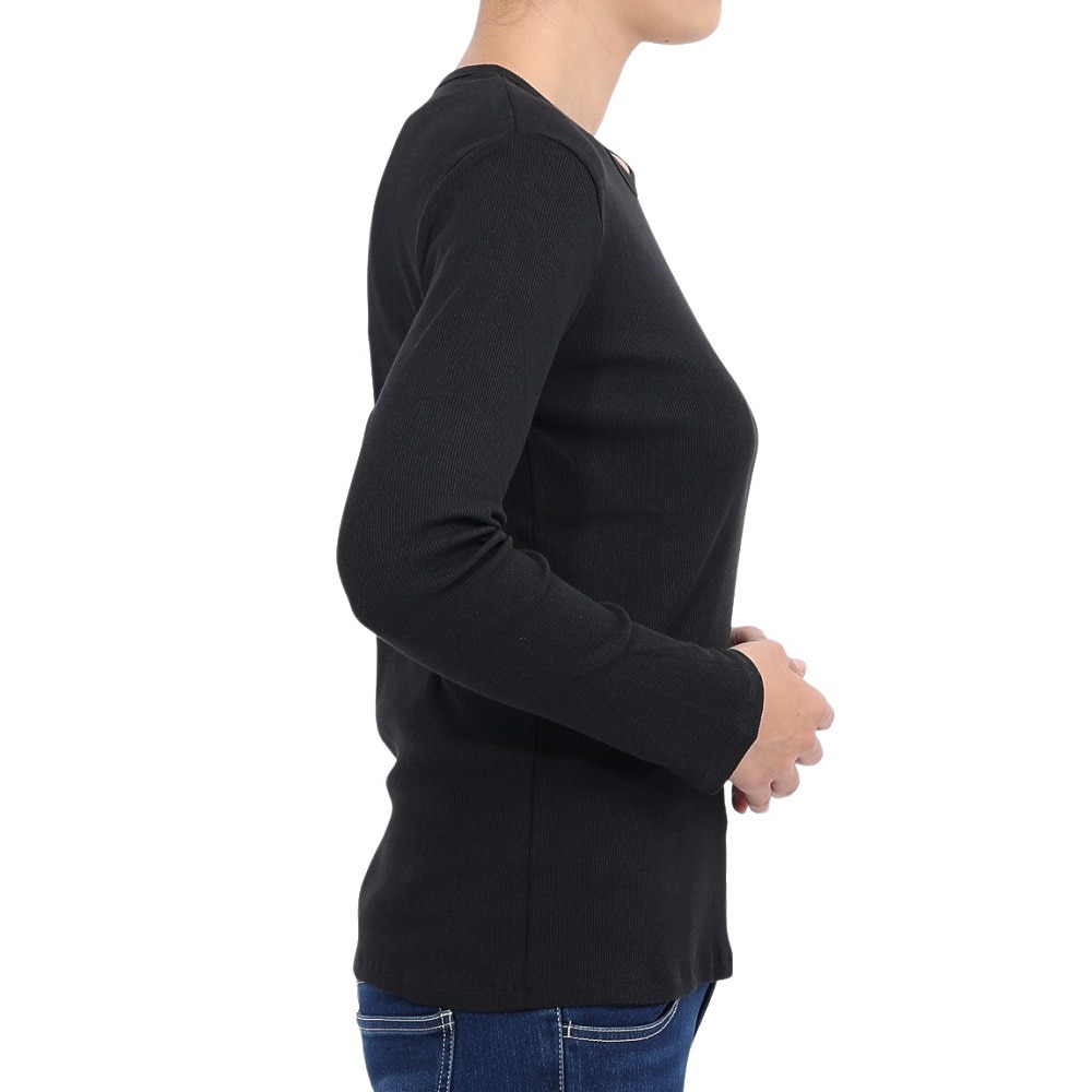 エルケクス（ELKEX）（レディース）長袖 クルーネックシャツ EKL4FA0019 BLK