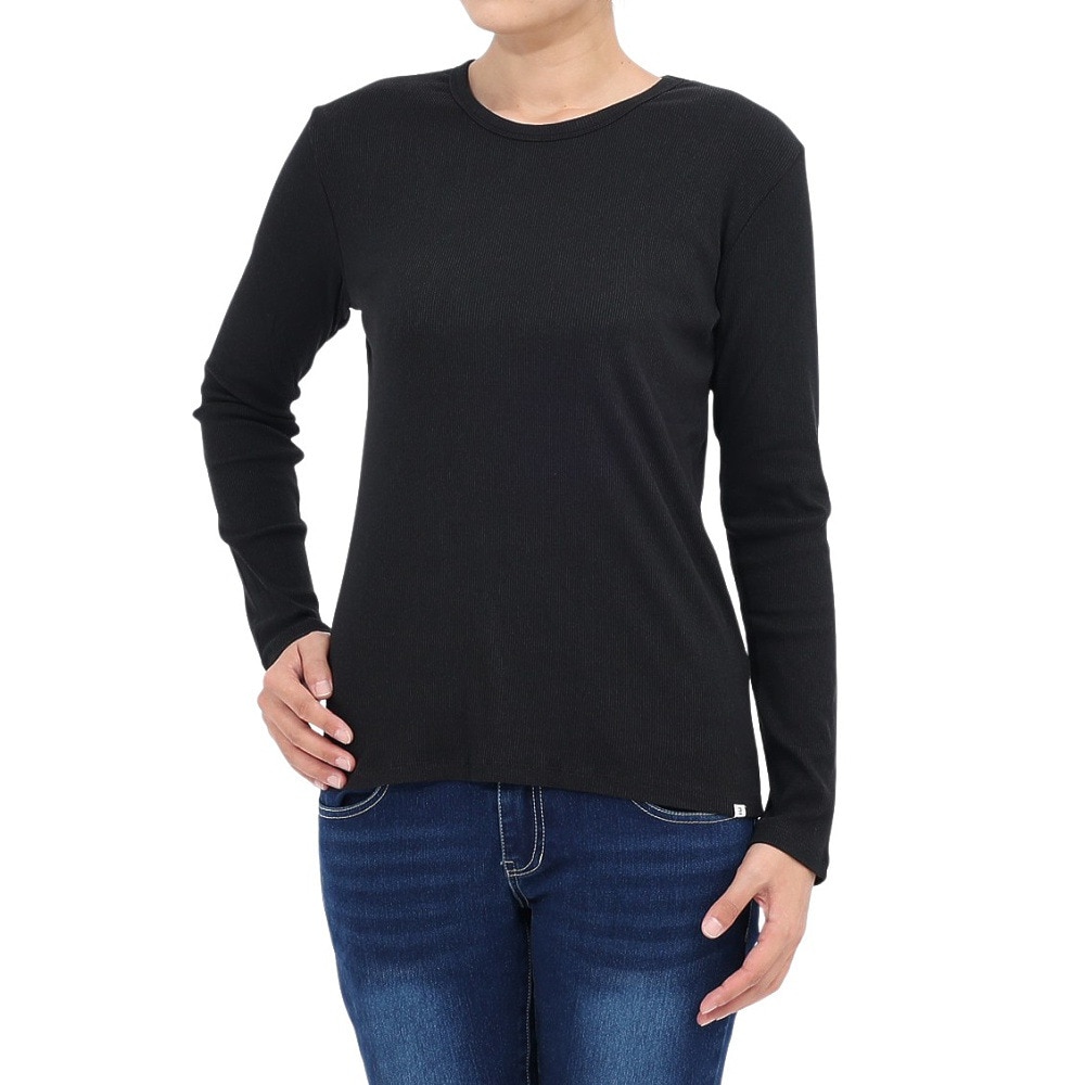 エルケクス（ELKEX）（レディース）長袖 クルーネックシャツ EKL4FA0019 BLK
