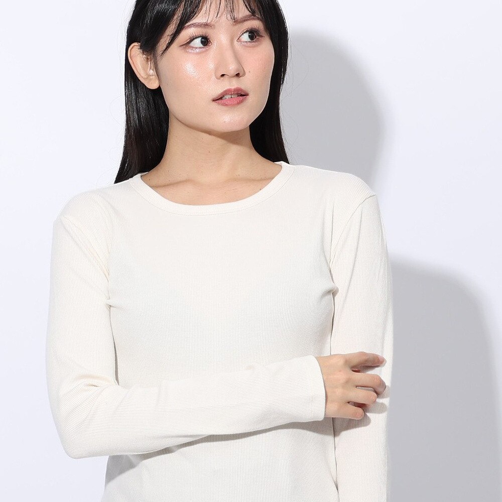 エルケクス（ELKEX）（レディース）長袖 クルーネックシャツ EKL4FA0019 OWHT