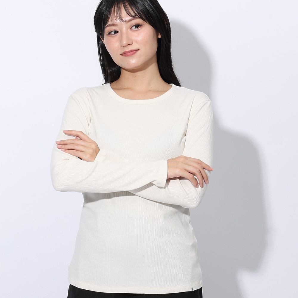 エルケクス（ELKEX）（レディース）長袖 クルーネックシャツ EKL4FA0019 OWHT
