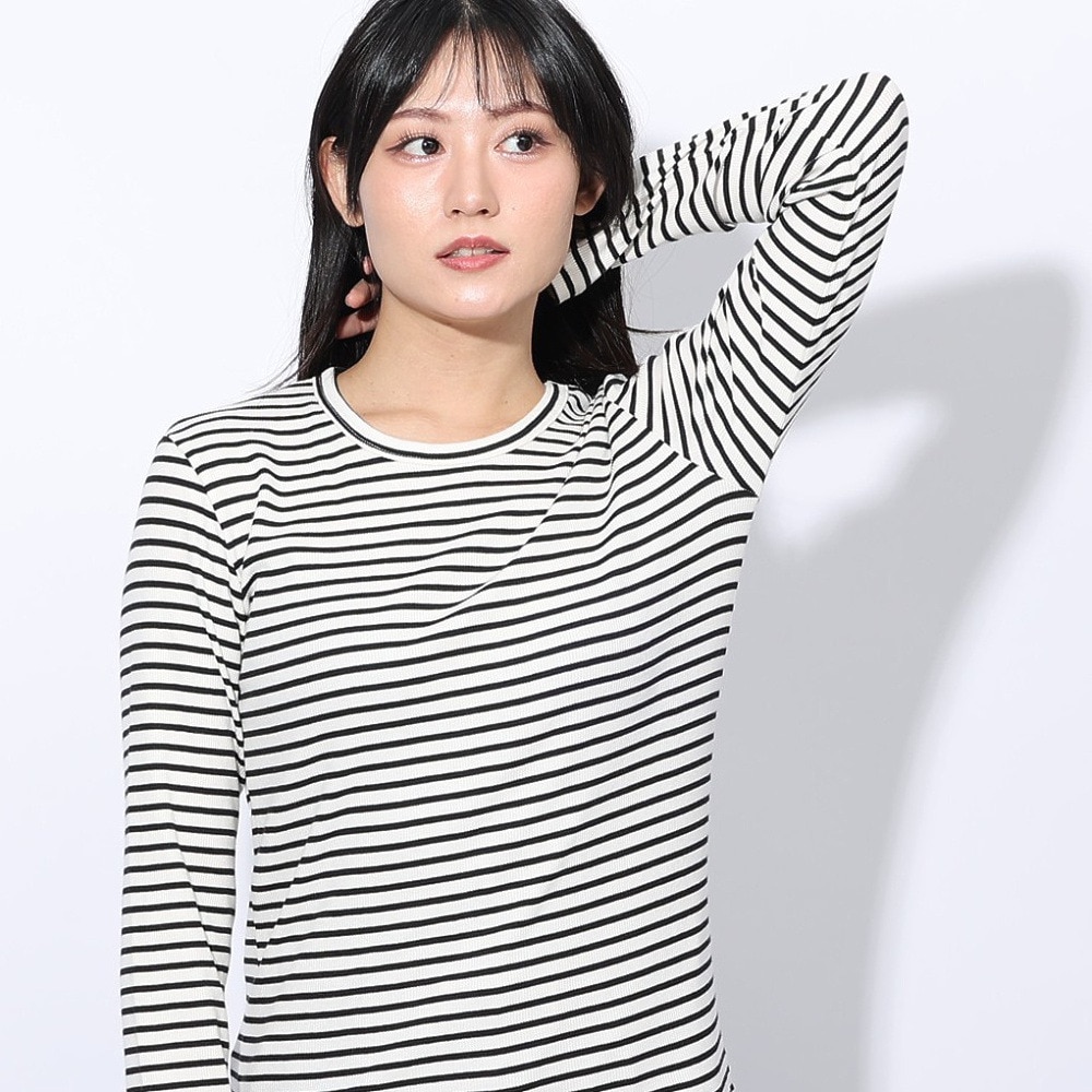 エルケクス（ELKEX）（レディース）ロングスリーブ クルーネック Tシャツ EKL4FA0019 WHXBL