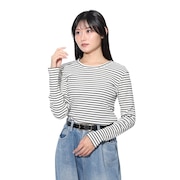 (レディース)ロングスリーブ クルーネック Tシャツ EKL4FA0019 WHXBL
