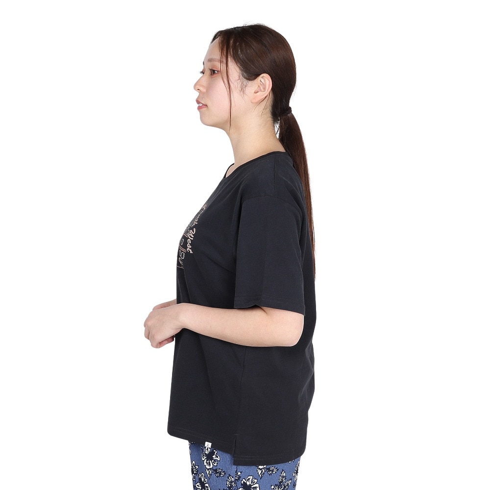 エルケクス（ELKEX）（レディース）半袖Tシャツ EMBROIDERY ワイド EKL5S10041 BLK