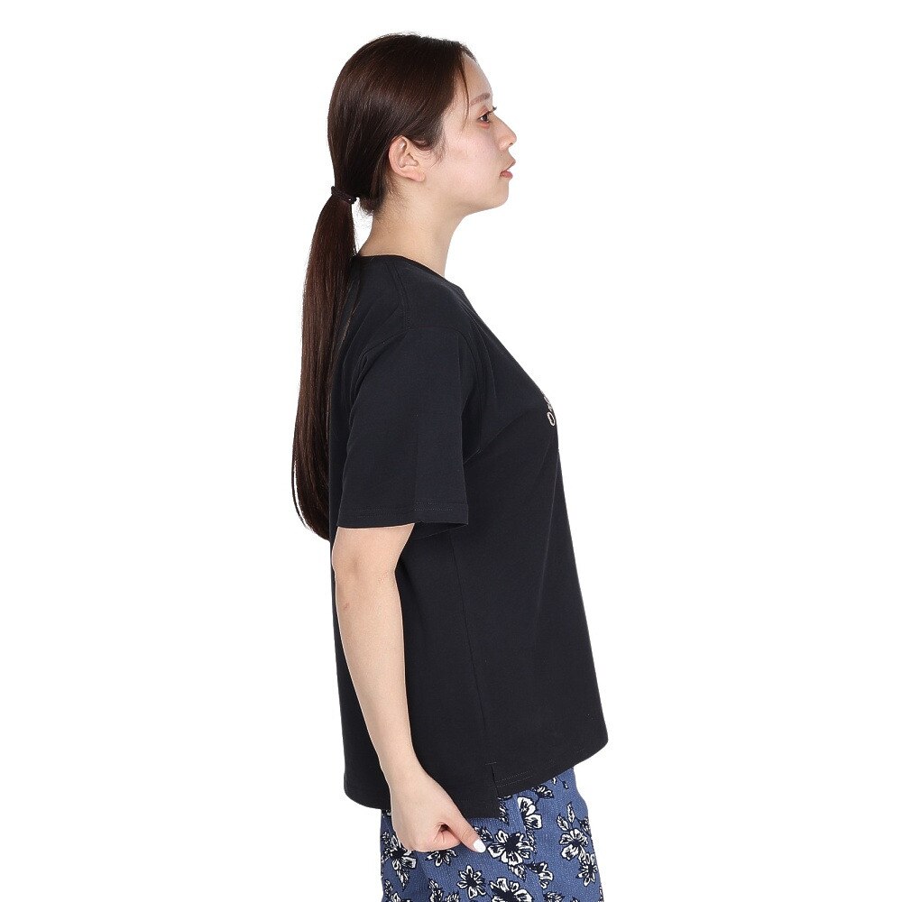 エルケクス（ELKEX）（レディース）半袖Tシャツ EMBROIDERY ワイド EKL5S10041 BLK