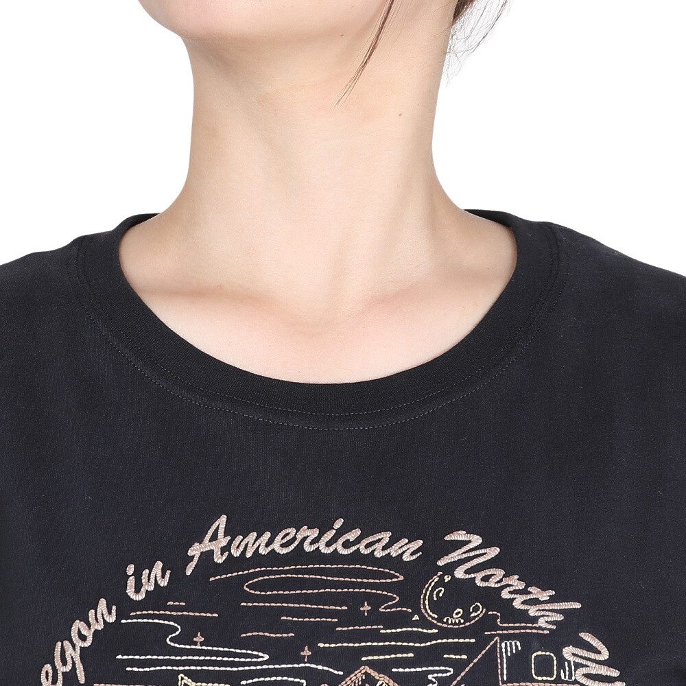 エルケクス（ELKEX）（レディース）半袖Tシャツ EMBROIDERY ワイド EKL5S10041 BLK
