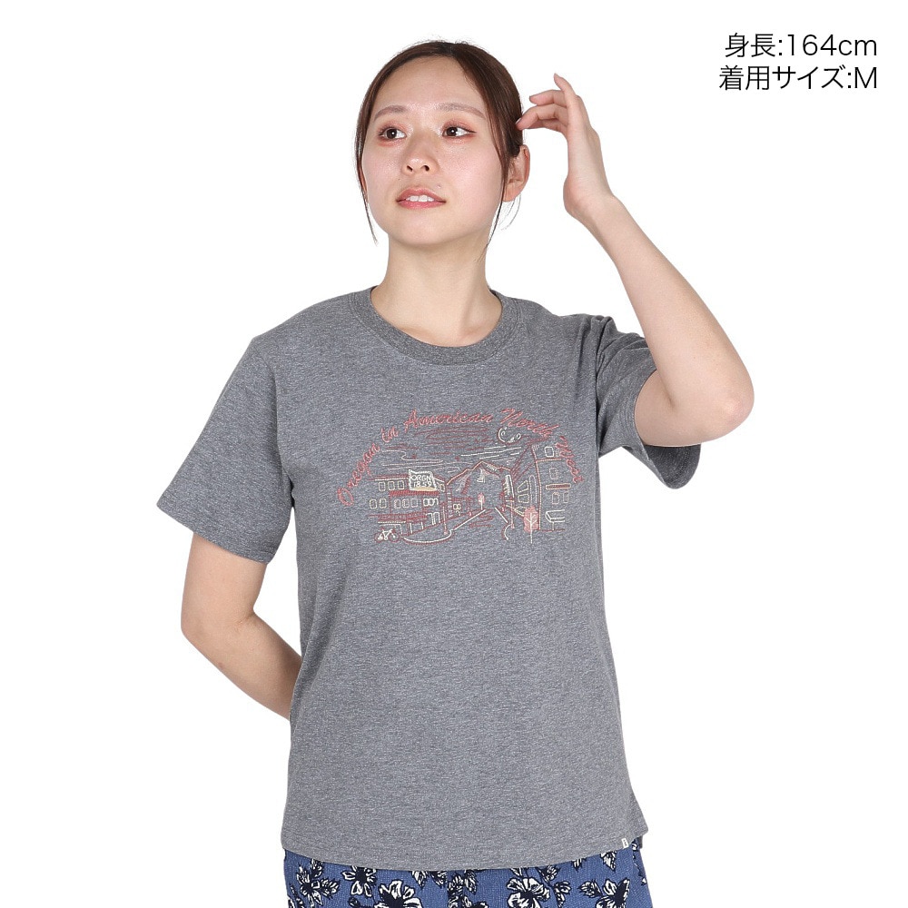 エルケクス（ELKEX）（レディース）半袖Tシャツ EMBROIDERY ワイド EKL5S10041 CGRY