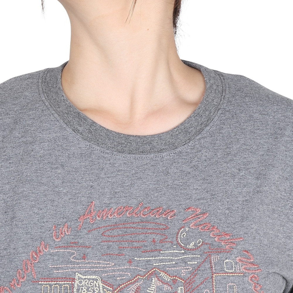 エルケクス（ELKEX）（レディース）半袖Tシャツ EMBROIDERY ワイド EKL5S10041 CGRY
