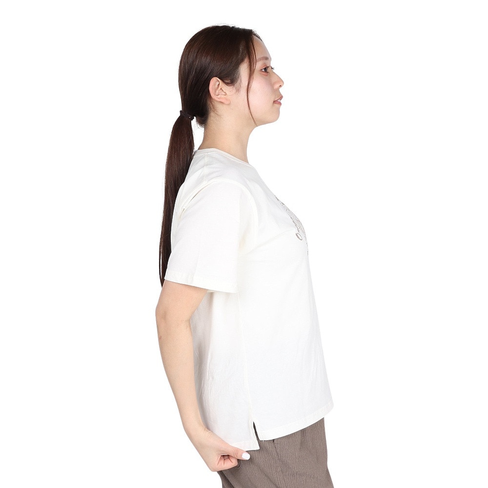 エルケクス（ELKEX）（レディース）半袖Tシャツ EMBROIDERY ワイド EKL5S10041 OWHT