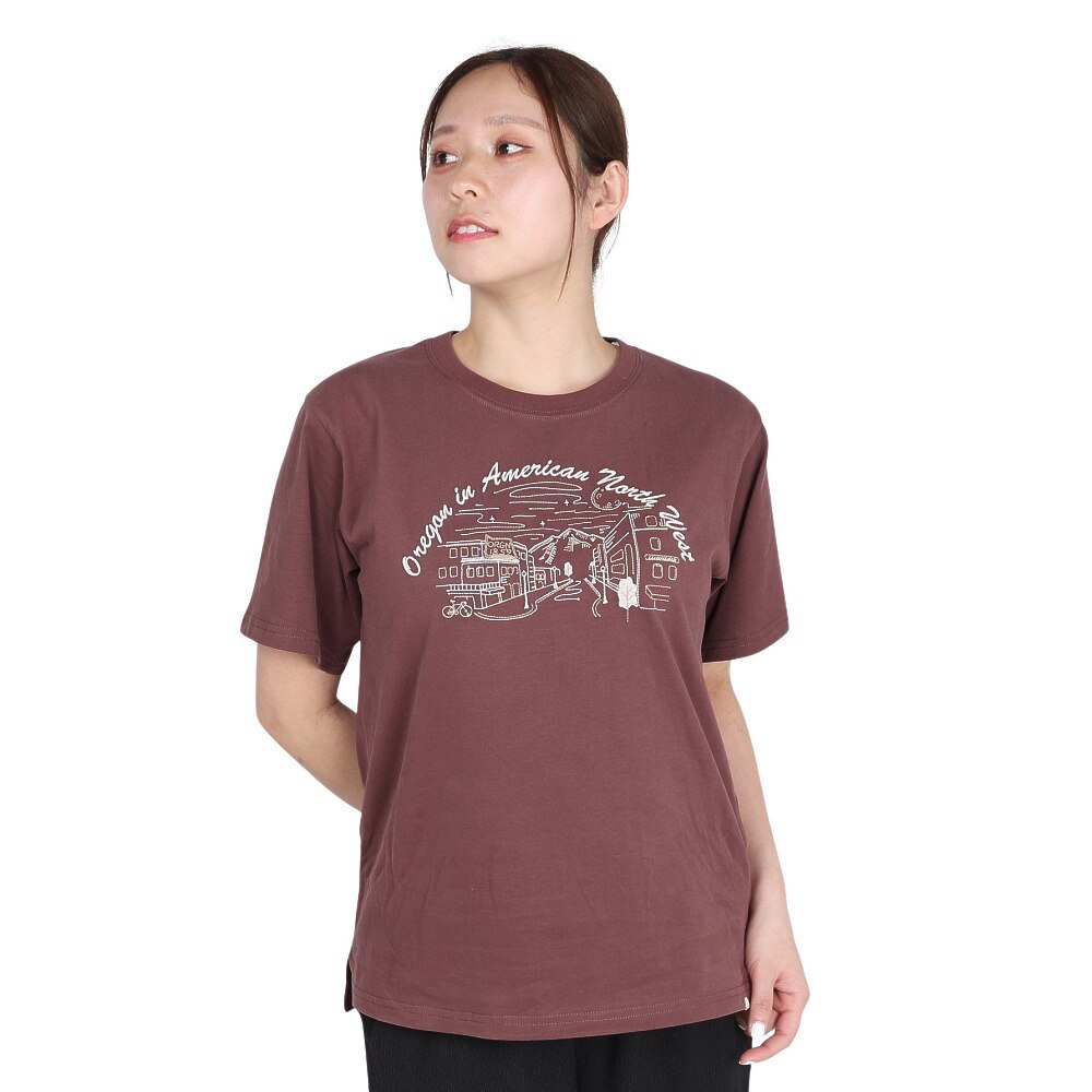 エルケクス（ELKEX）（レディース）半袖Tシャツ EMBROIDERY ワイド EKL5S10041 WIN