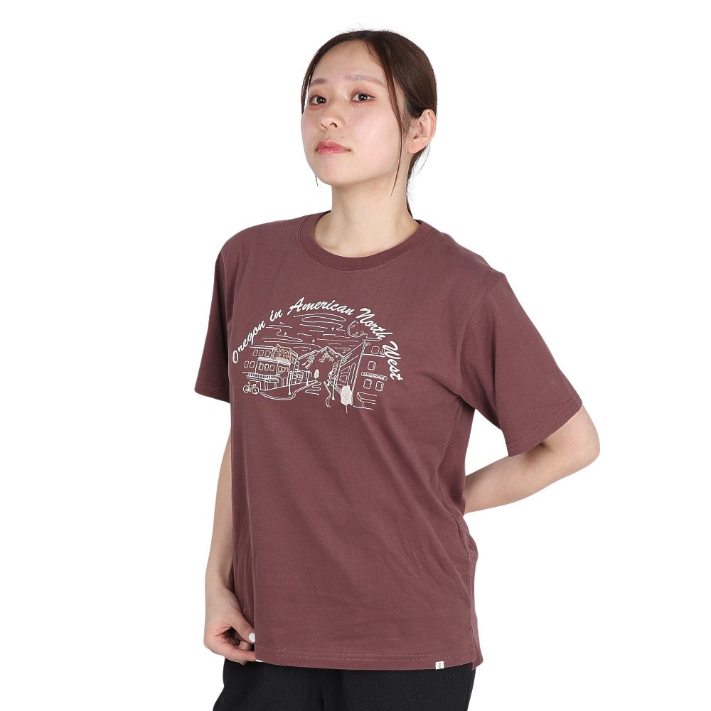 エルケクス（ELKEX）（レディース）半袖Tシャツ EMBROIDERY ワイド EKL5S10041 WIN