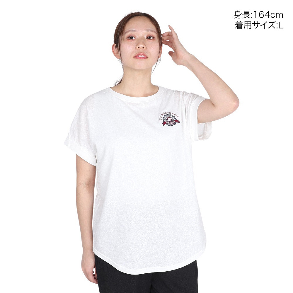 エルケクス（ELKEX）（レディース）半袖Tシャツ エンブレム ROLLUP EKL5S10042 WHT