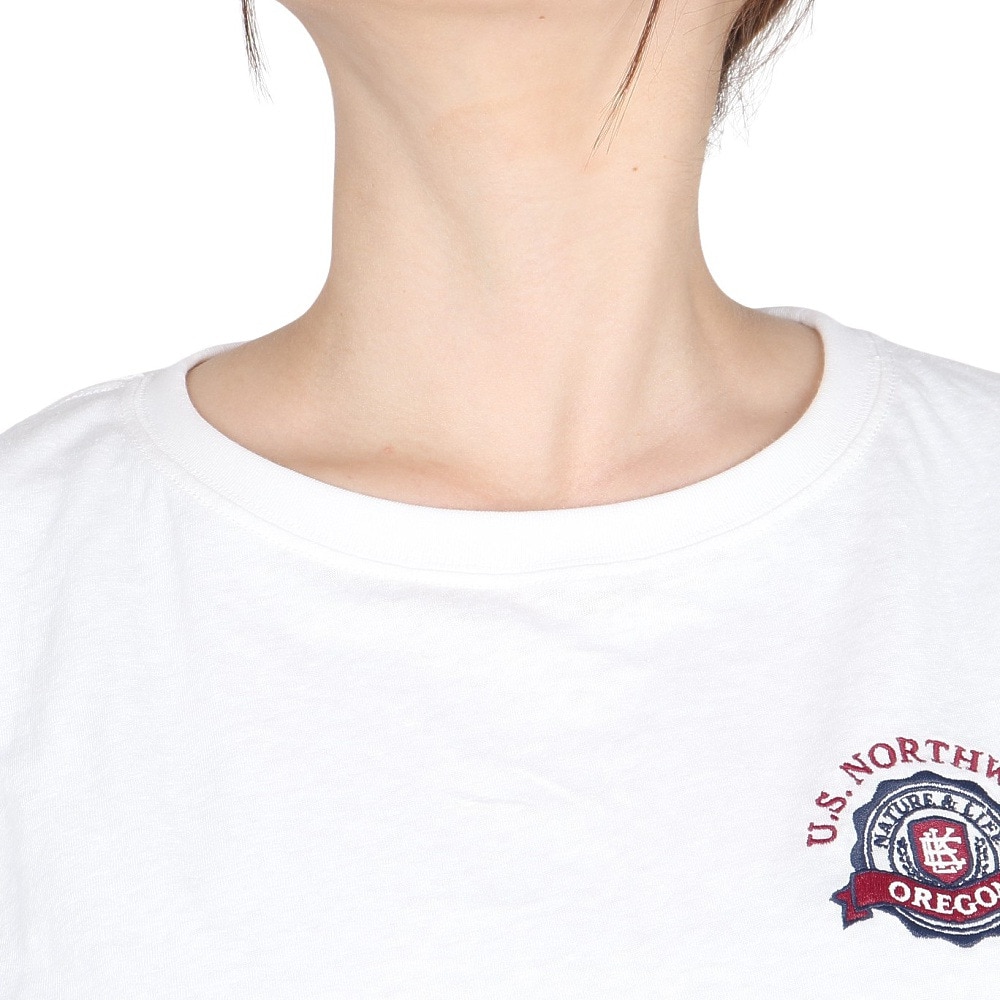 エルケクス（ELKEX）（レディース）半袖Tシャツ エンブレム ROLLUP EKL5S10042 WHT