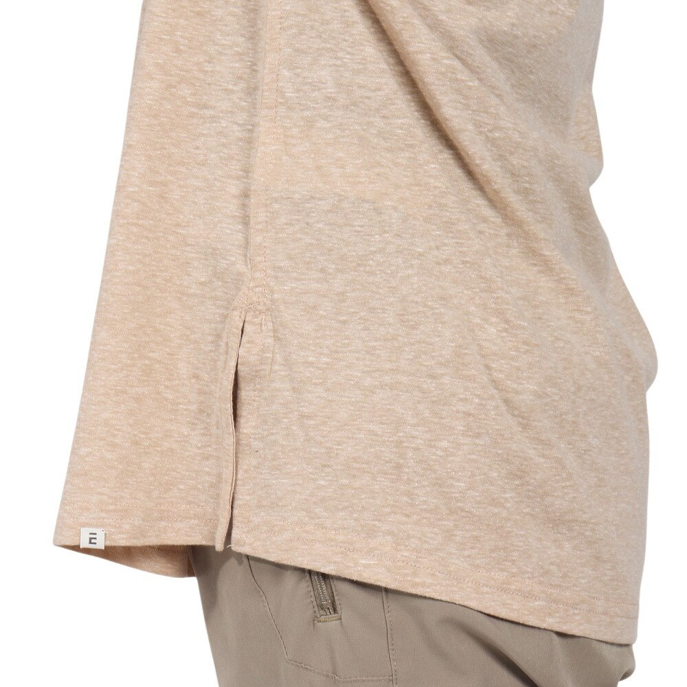 エルケクス（ELKEX）（レディース）半袖 フロッキープリント ワイドTシャツ EKL5S10043 BEG