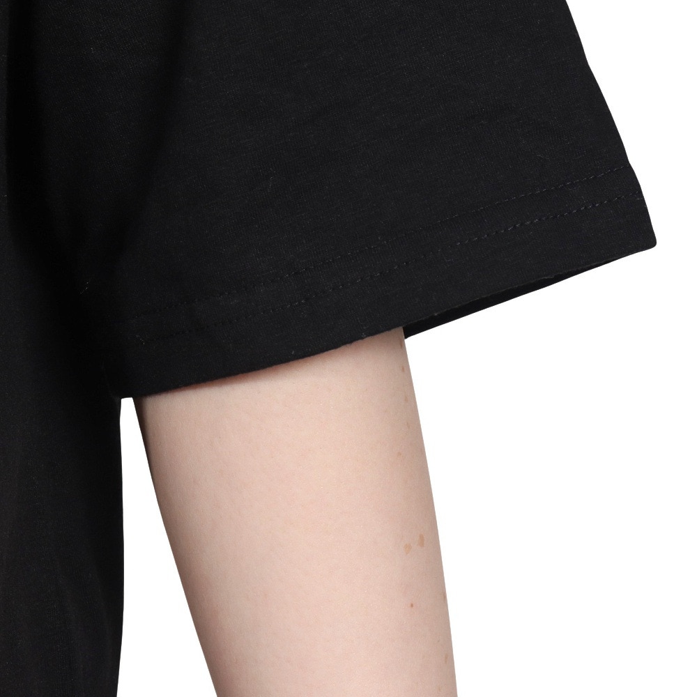 エルケクス（ELKEX）（レディース）半袖 フロッキープリント ワイドTシャツ EKL5S10043 BLK