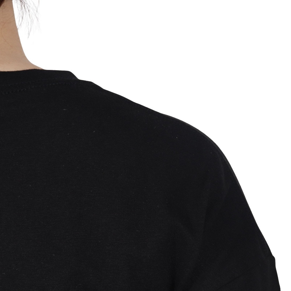 エルケクス（ELKEX）（レディース）半袖 フロッキープリント ワイドTシャツ EKL5S10043 BLK