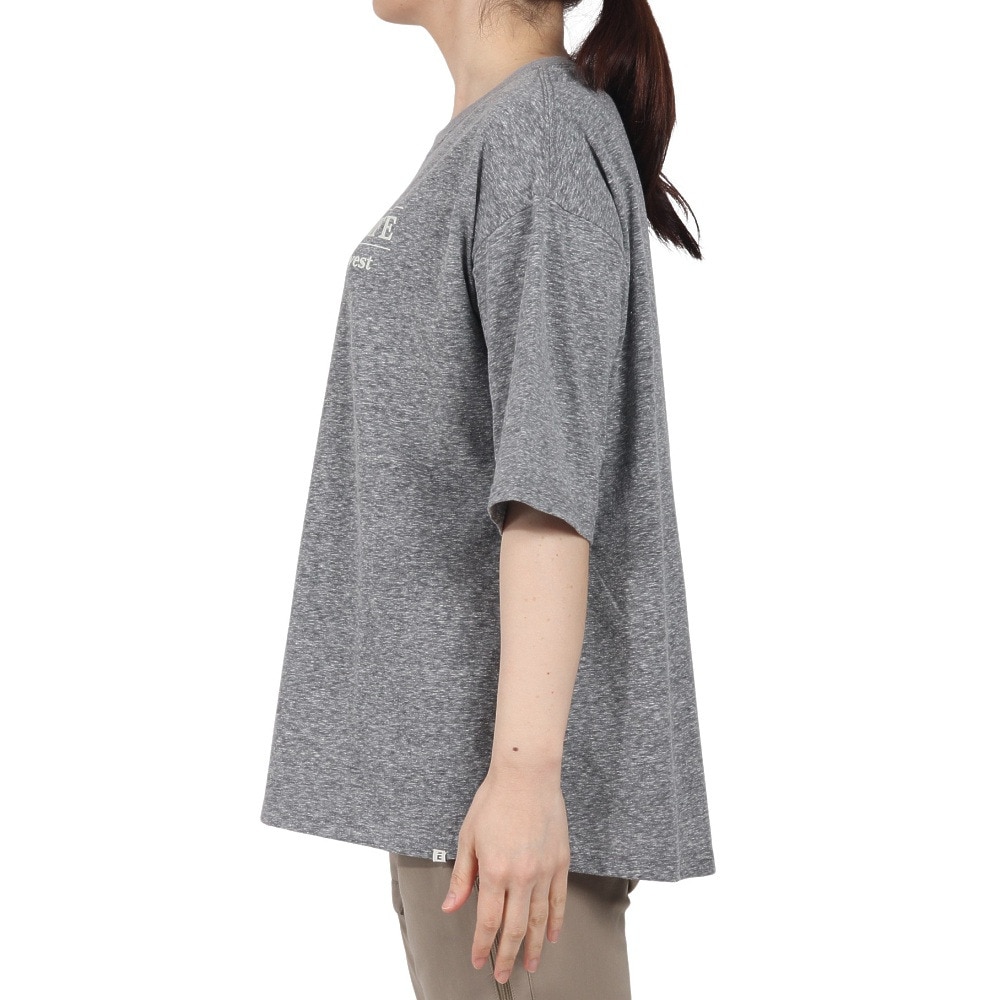 エルケクス（ELKEX）（レディース）半袖 フロッキープリント ワイドTシャツ EKL5S10043 MGRY