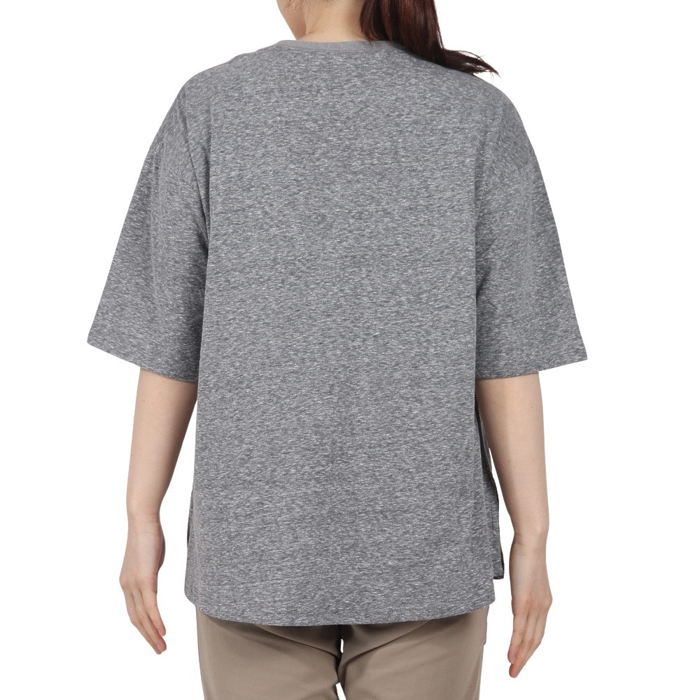 エルケクス（ELKEX）（レディース）半袖 フロッキープリント ワイドTシャツ EKL5S10043 MGRY