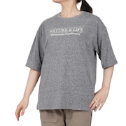(レディース)半袖 フロッキープリント ワイドTシャツ EKL5S10043 MGRY