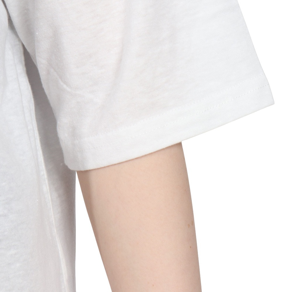 エルケクス（ELKEX）（レディース）半袖 フロッキープリント ワイドTシャツ EKL5S10043 WHT