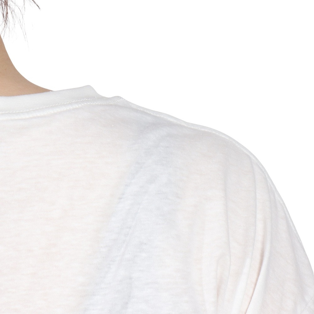 エルケクス（ELKEX）（レディース）半袖 フロッキープリント ワイドTシャツ EKL5S10043 WHT