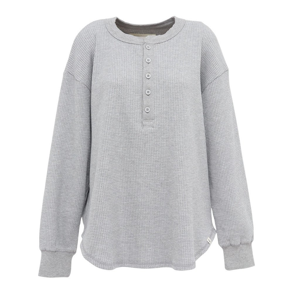 エルケクス（ELKEX）（レディース）ワッフルヘンリー長袖Tシャツ