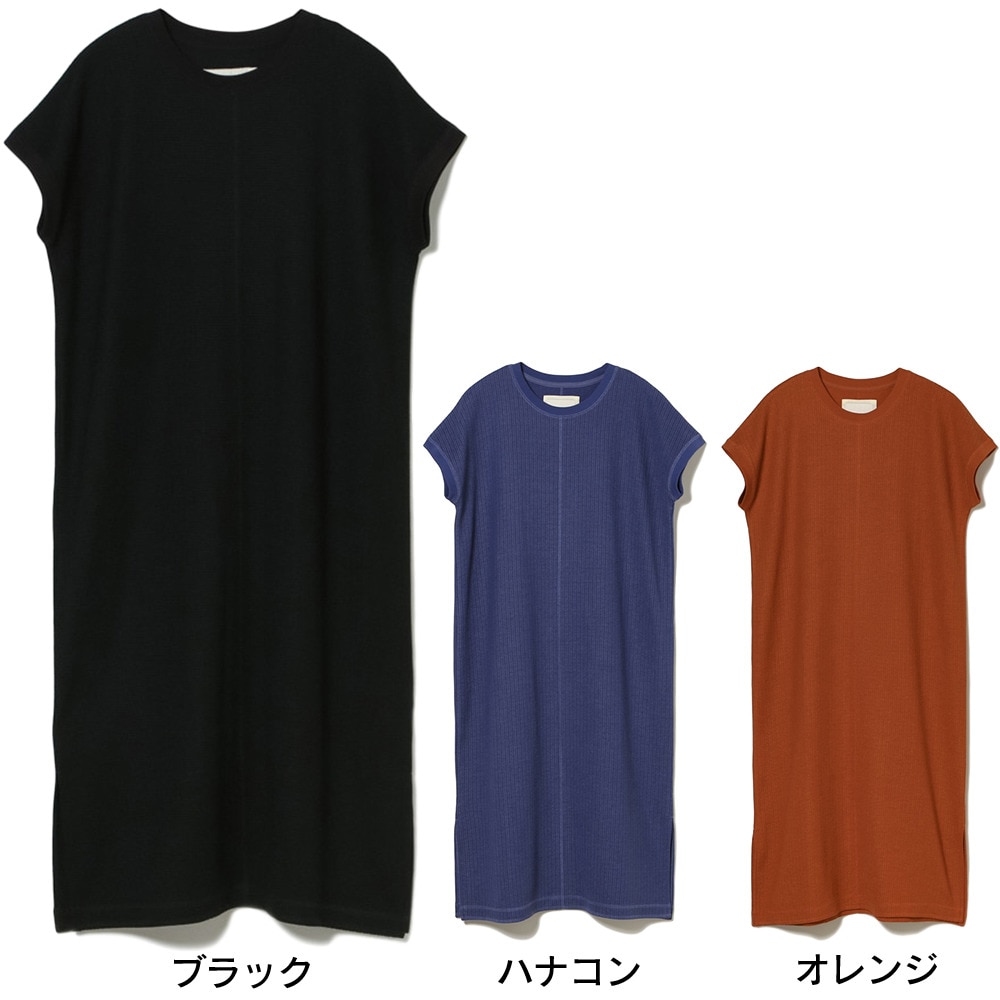 エルケクス（ELKEX）（レディース）半袖 ワッフル ワンピース EKL3S11002 BLK