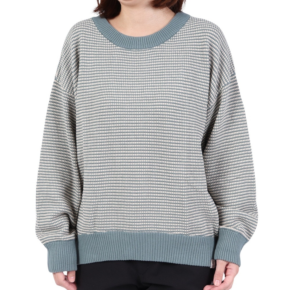 エルケクス（ELKEX）（レディース）PIQUE クルーネック 長袖ニット EKL3FA0013 GRN