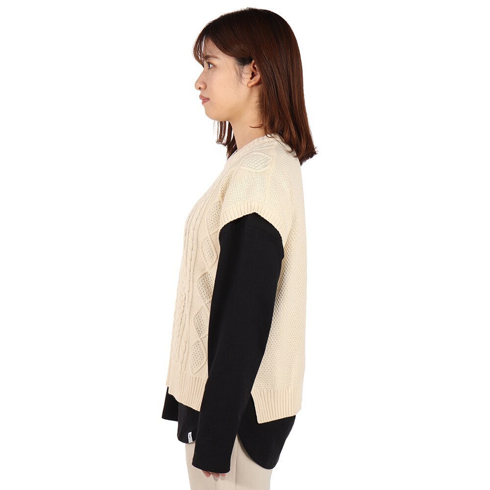 エルケクス（ELKEX）（レディース）ヒートクロス ニットベスト EKL1FA3085 OWHT★★★