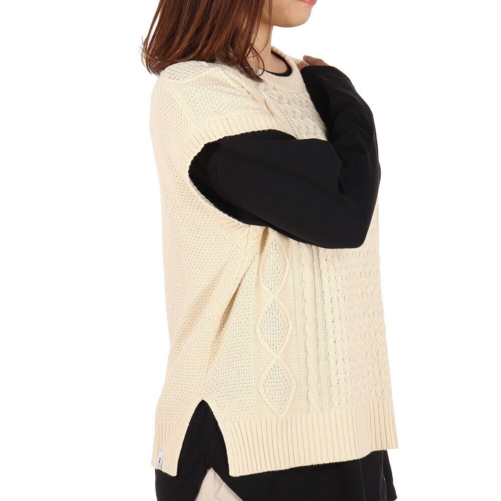 エルケクス（ELKEX）（レディース）ヒートクロス ニットベスト EKL1FA3085 OWHT★★★