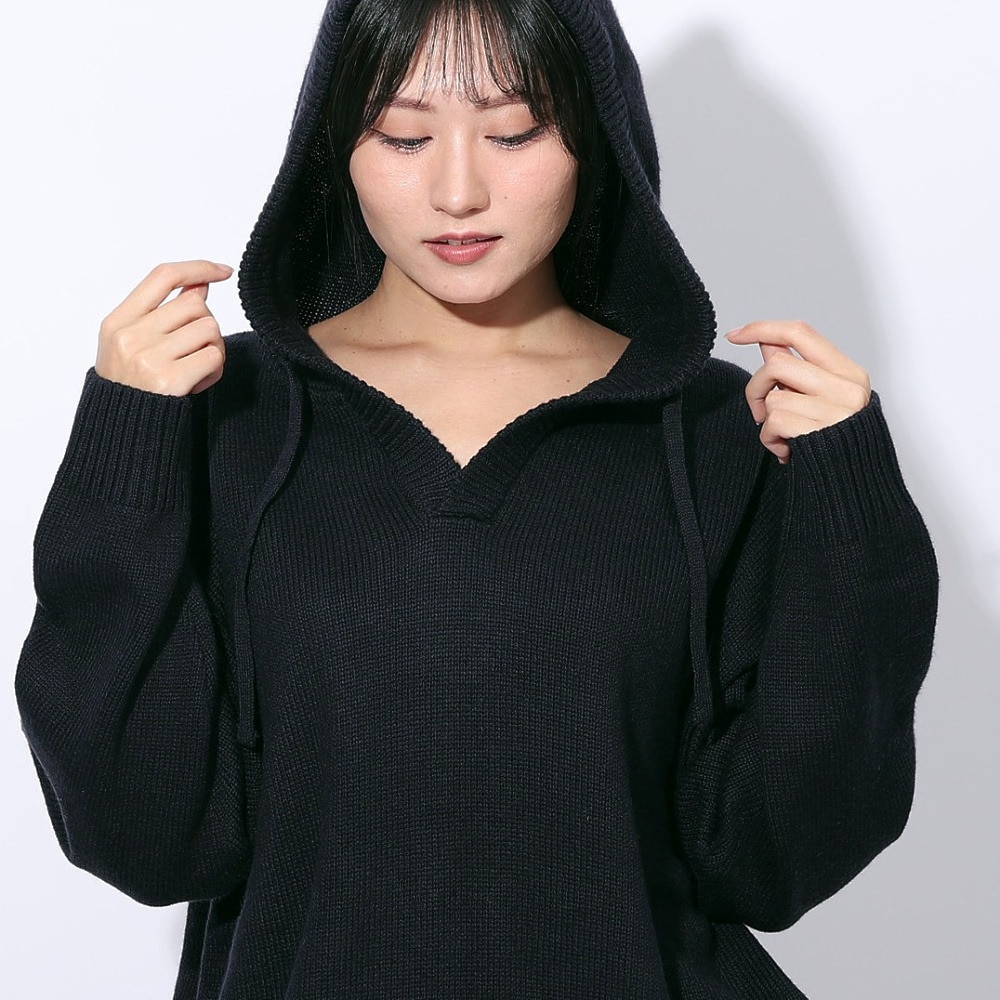 エルケクス（ELKEX）（レディース）ニット フル フーディー EKL4FA0024 NVY
