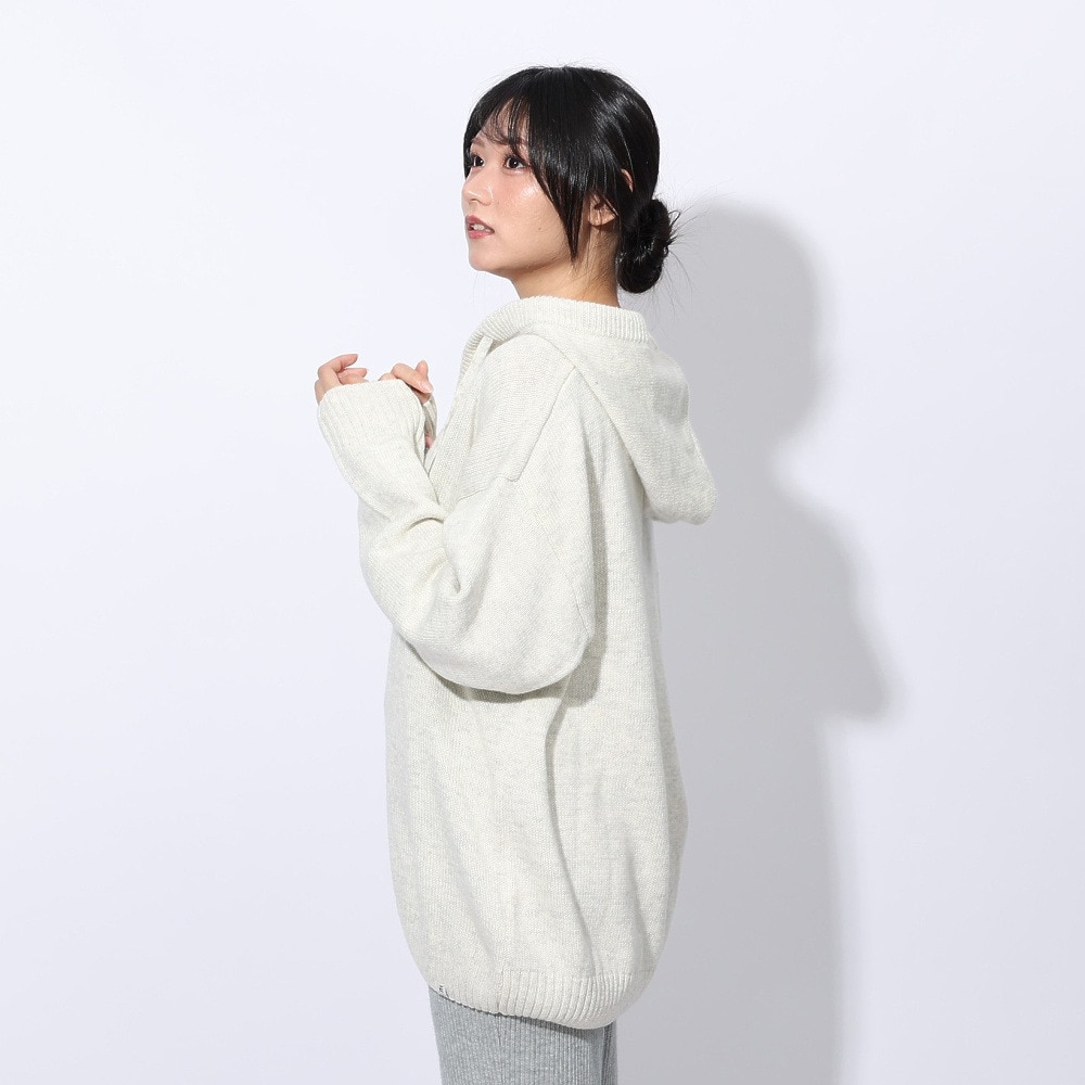 エルケクス（ELKEX）（レディース）ニット フル フーディー EKL4FA0024 OWHT